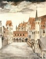 Hof des ehemaligen Schloss in Innsbruck mit Wolken Albrecht Dürer